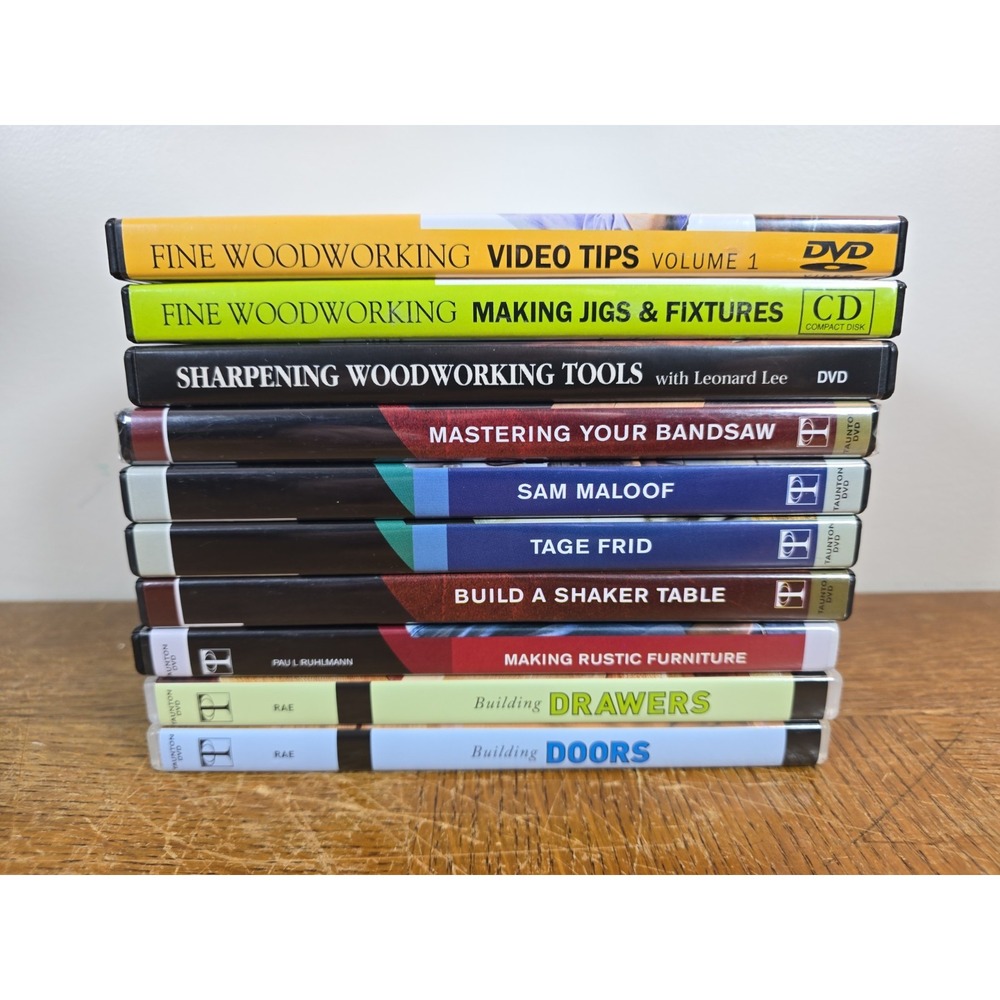 Lot of 10 DVDs - Woodworking Educational - Taunton Andy Rae Leonard Lee - Tested